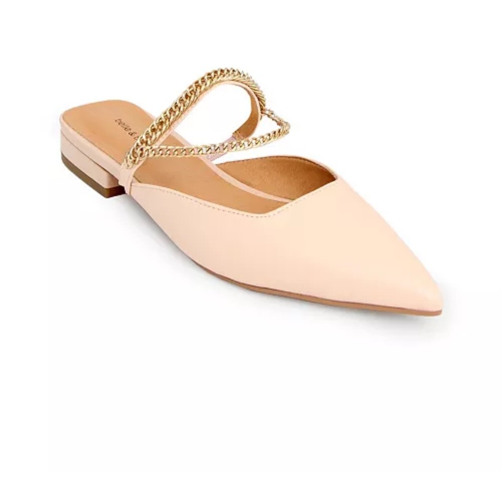 BELLE & BLOOM Womans Size 10 ON THE GO LEATHER FLAT  Sand mules - Picture 7 of 8